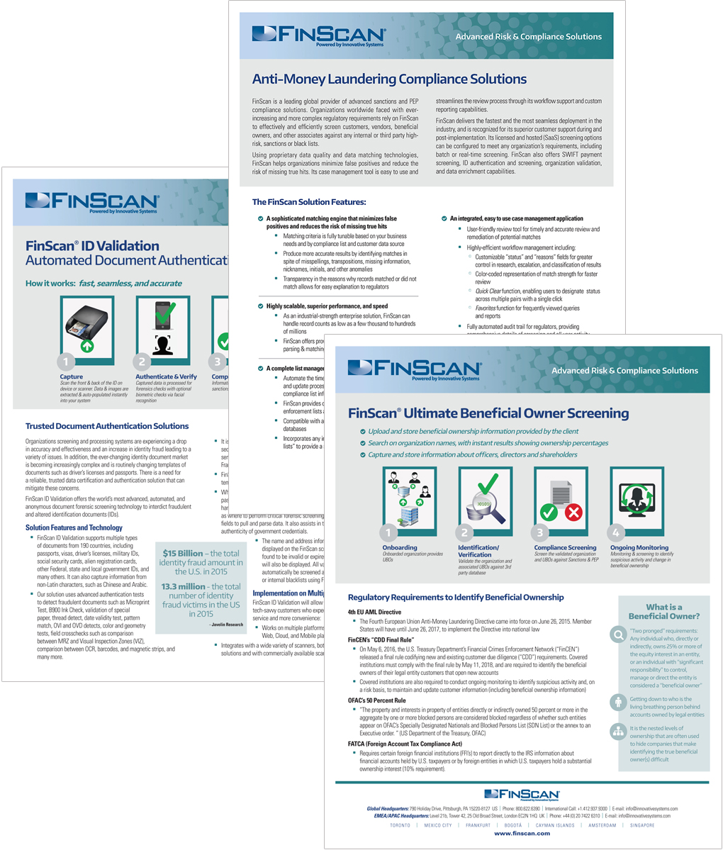 Series of Product Datasheets